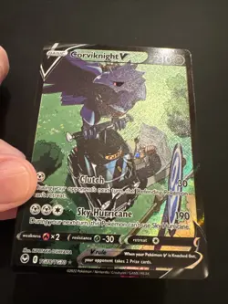 Pokemon Corviknight V Ultra Rare Full Art Holo Silver Tempest TG18/TG30 210 HP - Image 2