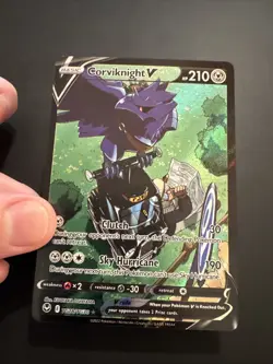 Pokemon Corviknight V Ultra Rare Full Art Holo Silver Tempest TG18/TG30 210 HP - Image 3