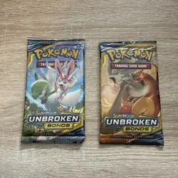 Pokemon Sun & Moon Unbroken Bonds Two (2) Booster Packs FACTORY SEALED - Image 1