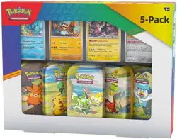 Pokemon TCG Paldea Friends Mini Tins 5-Pack Costco Bundle Guaranteed Foil Pomos - Image 1
