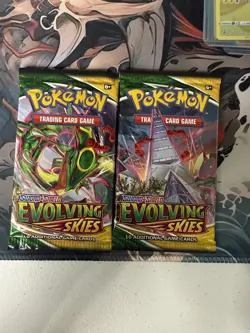 Nintendo Pokemon TCG Sword & Shield Evolving Skies two booster packs! - Image 1