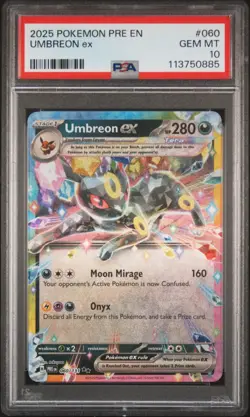 2025 POKEMON PRE EN-PRISMATIC EVOLUTIONS #060 UMBREON EX PSA 10 - Image 1