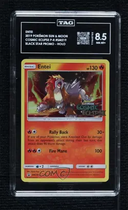 Entei (Cosmic Eclipse - Holo) Pokemon Sun & Moon Black Star Promo TAG 8.5 - Image 1