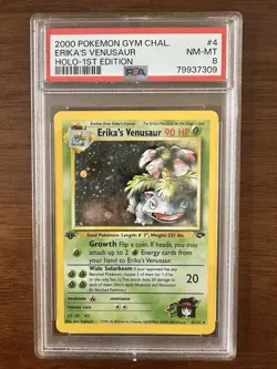 Erika’s venusaur 1st Edition Holo PSA 8 2000 Pokemon Gym Challenge #4 - Image 1