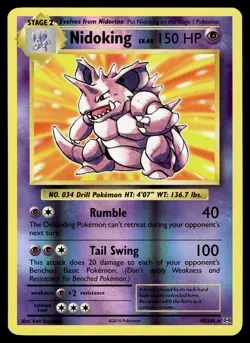 NIDOKING - 45/108 Holo Rare Evolutions Pokemon Reverse Holo NM - Image 1