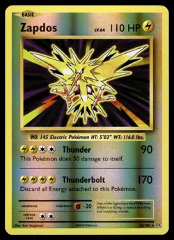 ZAPDOS - 42/108 Holo Rare Evolutions Pokemon Reverse Holo NM - Image 1