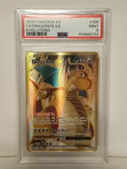 (AUS) 2016 Pokemon TCG XY Evolutions Full Art Dragonite Ex 106/100 PSA 9 - Image 1
