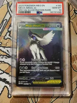 Pokemon TCG 2025 Mega Absol ex Mega Evolution SIR Holo 180/132 PSA 10 - Image 1