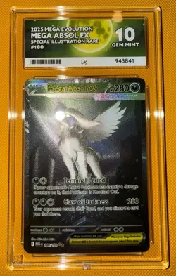 Pokemon TCG Mega Absol Ex SIR 180/132 Mega Evolution Ace 10 Perfect Subgrades - Image 1