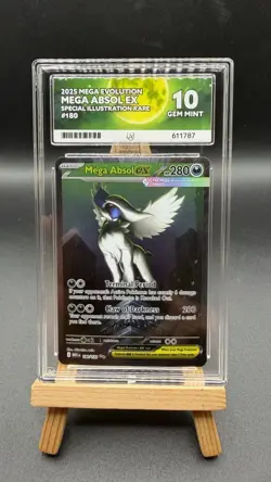 Pokemon TCG Mega Absol Ex SIR 180/132 Mega Evolution Ace 10 Perfect Subgrades - Image 1