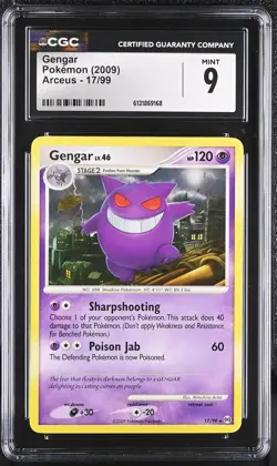 CGC 9 MINT Gengar 17/99 Arceus Non Holo Pokemon Card - Image 1