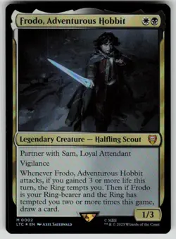 Frodo, Adventurous Hobbit Foil Commander: The Lord of the Rings 2 MTG NM - Image 1