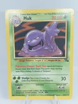 Muk 28/62 Fossil non holo Rare WoTC Vintage Pokemon Card LP - Image 2