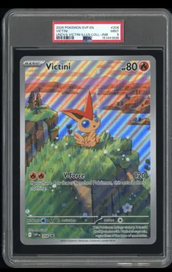 2025 POKEMON SVP UNOVA VICTINI ILLUSTRATION COLLECTION-JUMBO #208 VICTINI PSA 9 - Image 1