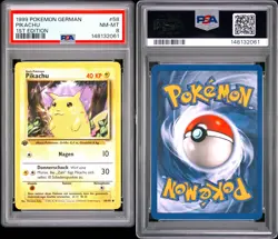 1999 Pokemon Base Set 1.Edition Pikachu PSA 8 Mint #58 Deutsch - Image 1