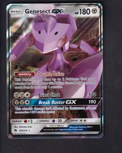 Genesect GX 130/214 Holo GX Rare Lost Thunder Pokemon Lightly Played - Image 1