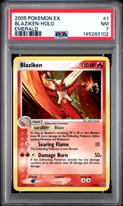 Pokemon Blaziken Holo - EX Emerald - 1/106 - PSA 7 - Image 1