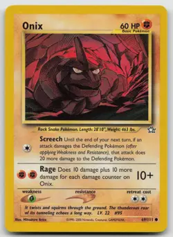 Onix 69/111 Common Neo Genesis Pokemon Unlimited Lightly Played - Image 1