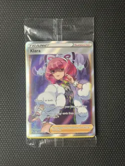 Pokemon TCG Klara SWSH Black Star Promo SWSH302 Holo Full Art Pack Sealed - Image 1