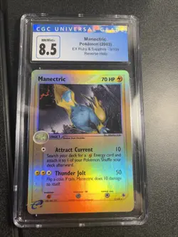 Pokemon TCG CGC 8.5 NM Near Mint Manectric 9/109 Ruby Sapphire Reverse Holo 2003 - Image 1