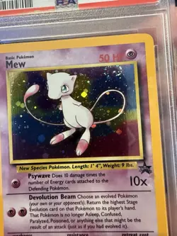 2000 Pokemon Black Star promo pokemon League #9 Mew Holo PSA 8 NM-MT with 🌀 - Image 2