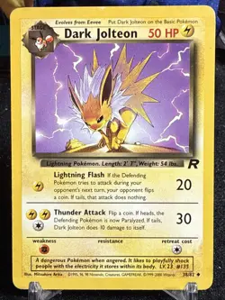 Pokemon TCG Team Rocket Dark Jolteon 38/82 Uncommon Regular Unlimited 2000 - Image 1