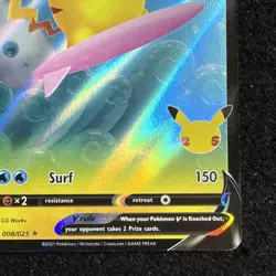 Pokemon TCG Surfing Pikachu V Celebrations 008/025 Holo Ultra Rare - Image 5