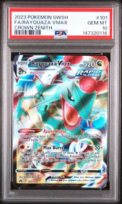 2023 Pokemon Crown Zenith Rayquaza VMAX 101/159 PSA 10 - Image 1