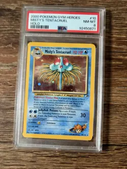 Pokemon TCG Misty's Tentacruel Gym Heroes 10/132 Unlimited Holo Rare PSA 8 NM MT - Image 1