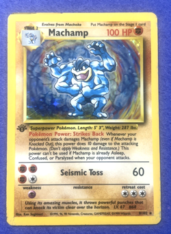 Pokemon Machamp 1st Edition 8/102 MP - Image 1