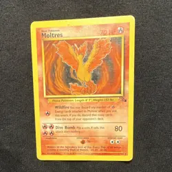 Moltres ✨ 1999 Pokemon Fossil 27/62 Holo Rare Unlimited LP - Image 1