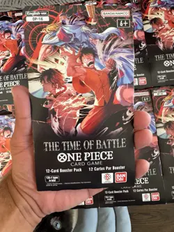 One Piece OP-16 The Time Of Battle Sealed Sleeved Booster Packs Lot Of 15 - Image 2