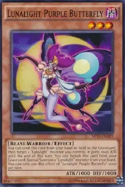 Yugioh - Lunalight Purple Butterfly - NM - Free Holographic Card - Image 1