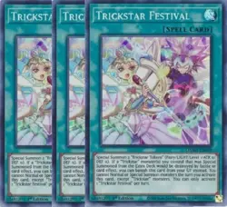 Yugioh - Trickstar Festival x 3 - 1st Edition Super Rare NM - Free Holo Card - Image 1