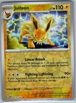 Jolteon 135/165 Reverse Holo SV: Scarlet & Violet 151 - Pokemon Card - NM - Image 1