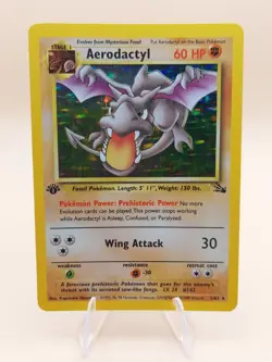 Aerodactyl 1st Edition Holo Rare Fossil 1/62 Pokemon Card - WOTC 1999 - Image 1