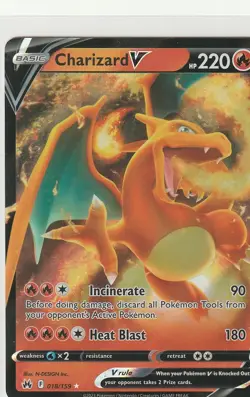 Pokemon TCG Charizard V Ultra Rare Holo SWSH 018/159 Crown Zenith NM - Image 1