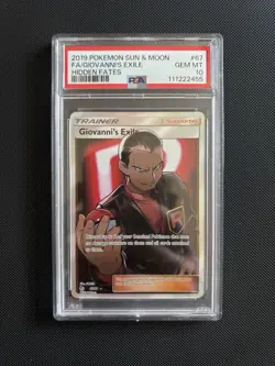 Giovanni’s Exile 67/68 Pokemon Hidden Fates - PSA 10 Gem Mint - Image 1