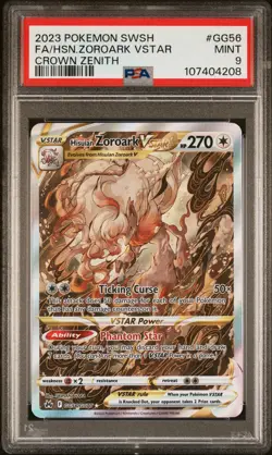 2023 POKEMON SWORD & SHIELD CROWN ZENITH FULL ART/HISUIAN ZOROARK VSTAR PSA 9 - Image 1