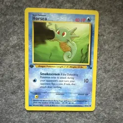 Wizards of the Coast Pokemon TCG Fossil Unlimited Horsea 49/62 40 HP 1st Edition - Image 1