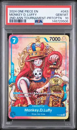 2024 ONE PIECE PROMOS #043 MONKEY D. LUFFY PSA 10 - Image 1