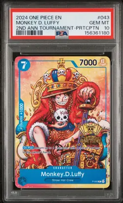 2024 ONE PIECE PROMOS #043 MONKEY D. LUFFY PSA 10 - Image 1
