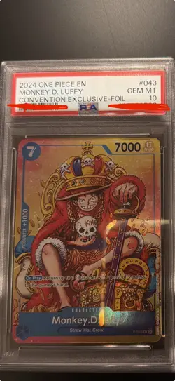 2024 ONE PIECE PROMOS CONVENTION EXCLUSIVE-FOIL #043 MONKEY D. LUFFY PSA 10 - Image 1