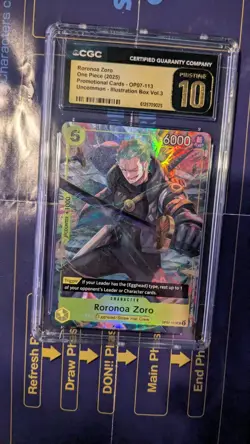 One Piece illustration Box Vol. 3 Roronoa Zoro UC Promo OP07-113 CGC Pristine 10 - Image 1