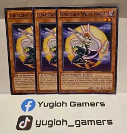 YUGIOH LUNALIGHT WHITE RABBIT X3 SHV1 1ST EDITION COMMON LIGHT PLAYED - Image 1