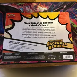 Pokemon TCG - Mega Evolution Ascended Heroes Emboar Mega EX Box New and Sealed - Image 2