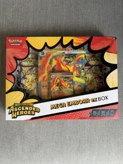 Pokemon Mega Evolution Ascended Heroes Mega Emboar EX Box TCG - SEALED NEW - Image 1