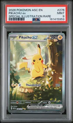 2026 POKEMON ASC EN-ASCENDED HEROES SPECIAL ILLUSTRATION RARE PIKACHU EX PSA 9 - Image 1