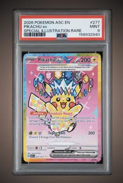 2026 POKEMON ASC EN-ASCENDED HEROES SPECIAL ILLUSTRATION RARE PIKACHU EX PSA 9 - Image 1