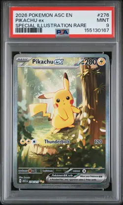 2026 POKEMON ASC EN-ASCENDED HEROES SPECIAL ILLUSTRATION RARE PIKACHU EX PSA 9 - Image 1